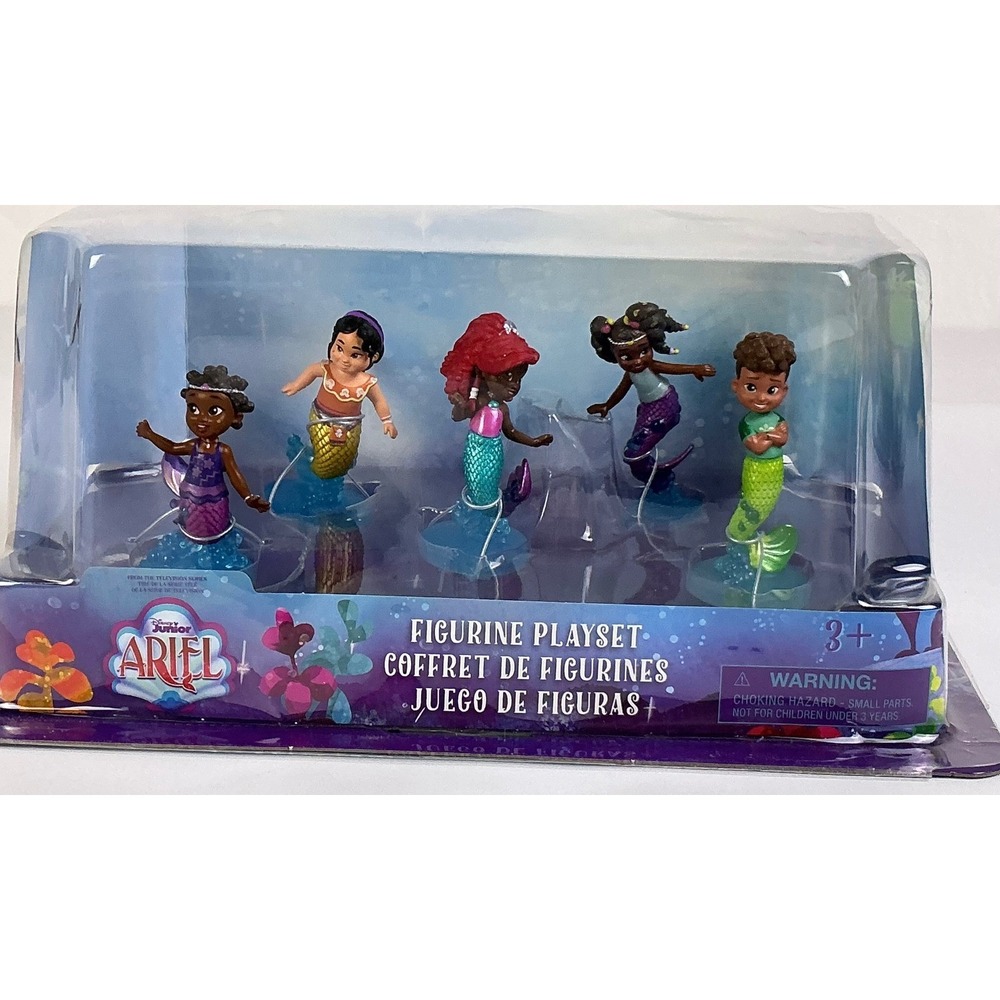 Disney Junior Ariel Figurine Playset Mermaid Kids Toy 5 Figures Christmas Gift